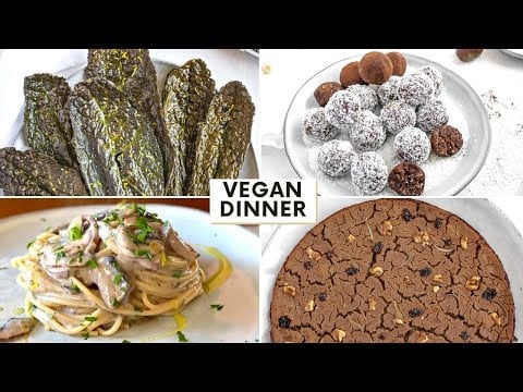 VEGAN DINNER 008 | FALL MENU: Kale chips, Pasta with Chestnuts, Pralines, Chestnut cake