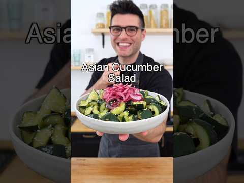 Asian Cucumber Salad with pickled red onions