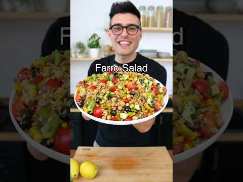 Easy Farro Salad (Healthy Lunch Idea)