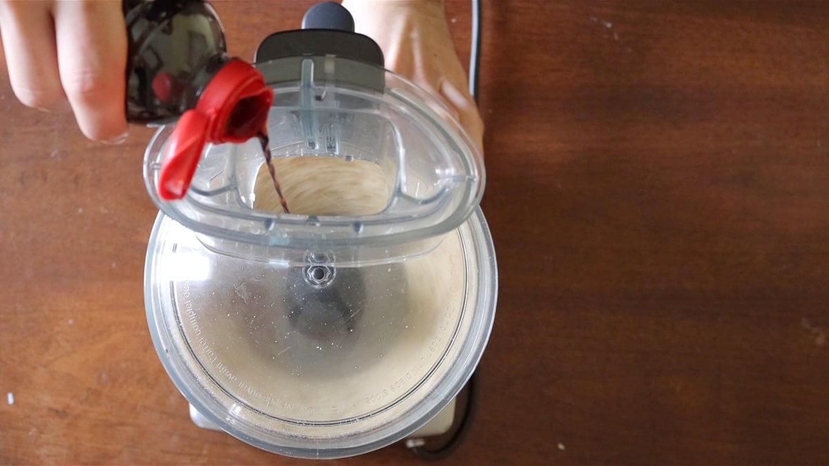 Blend the almonds in the food processor