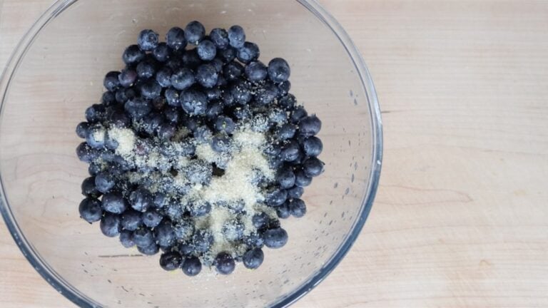 marinate the blueberries with lemon and sugar