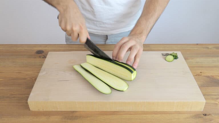 Step-1: cutting the zucchini