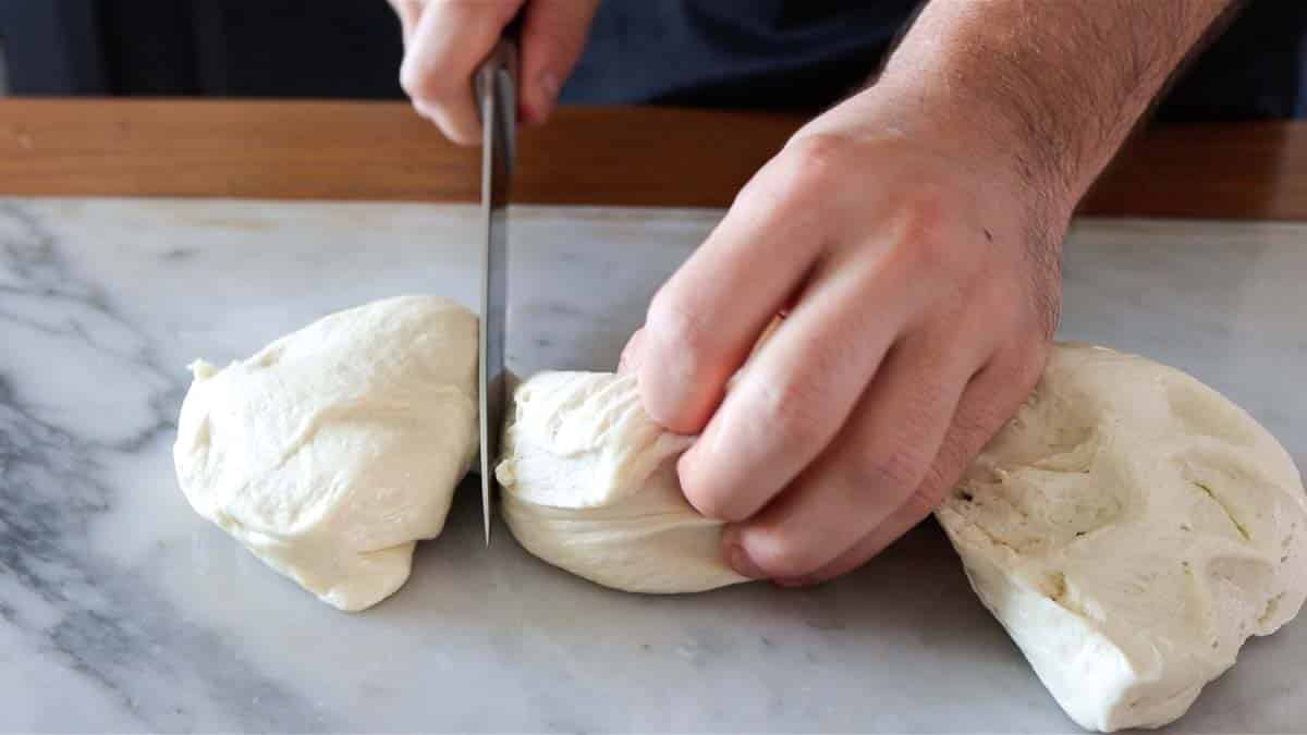 cutting the dough