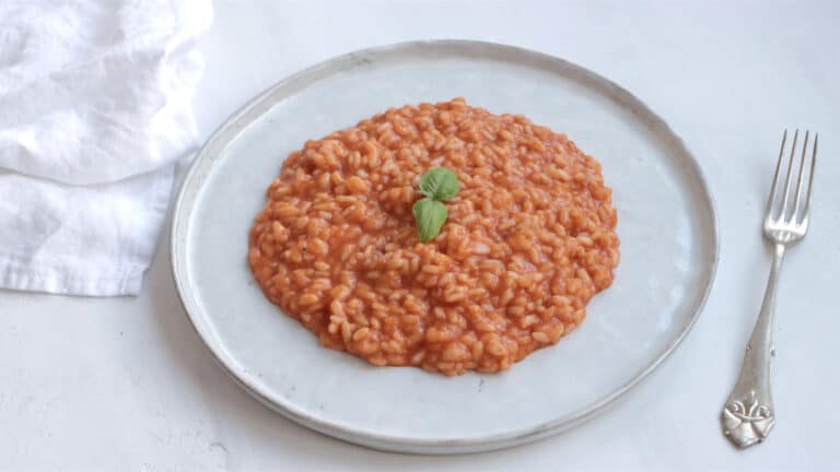 serving the risotto