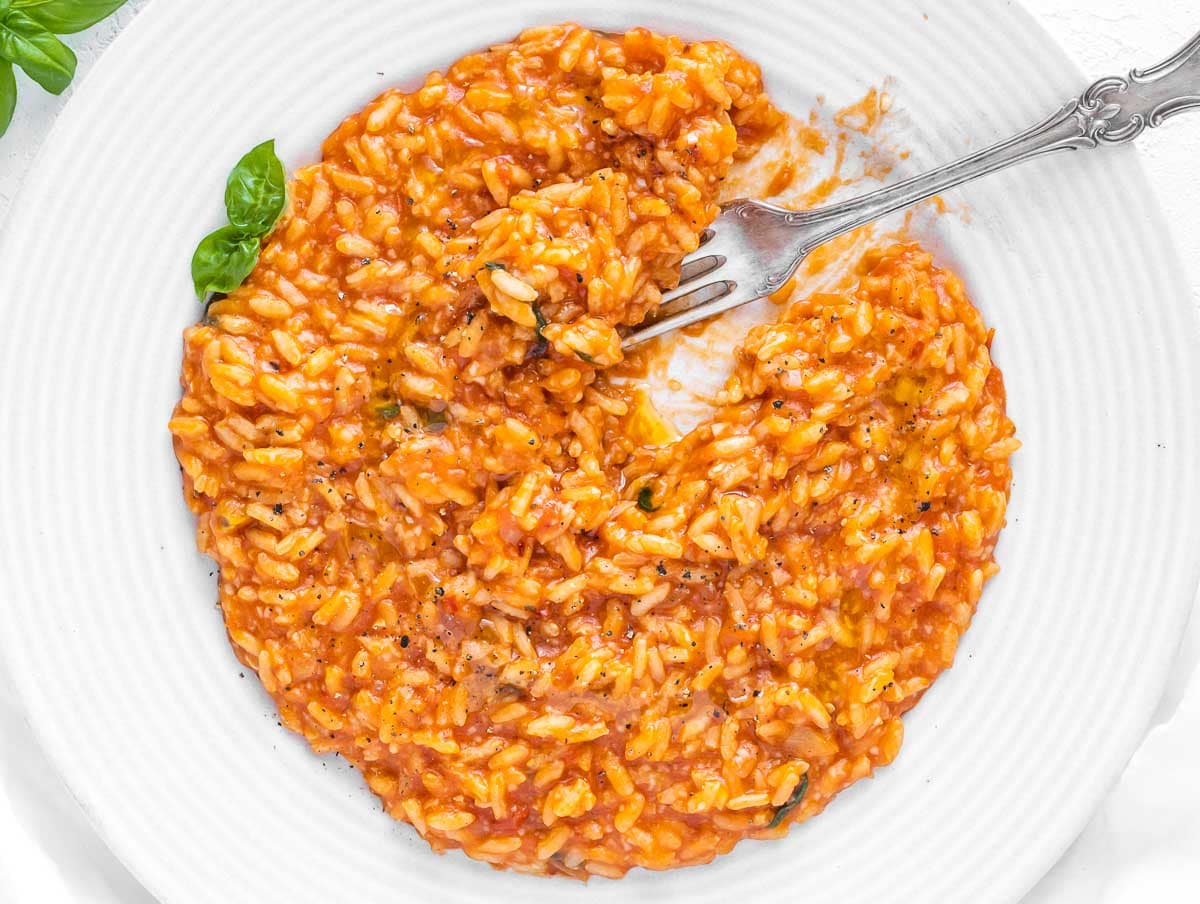 deliciously creamy tomato risotto