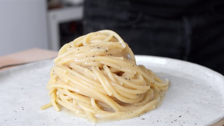vegan creamy pasta on a plate