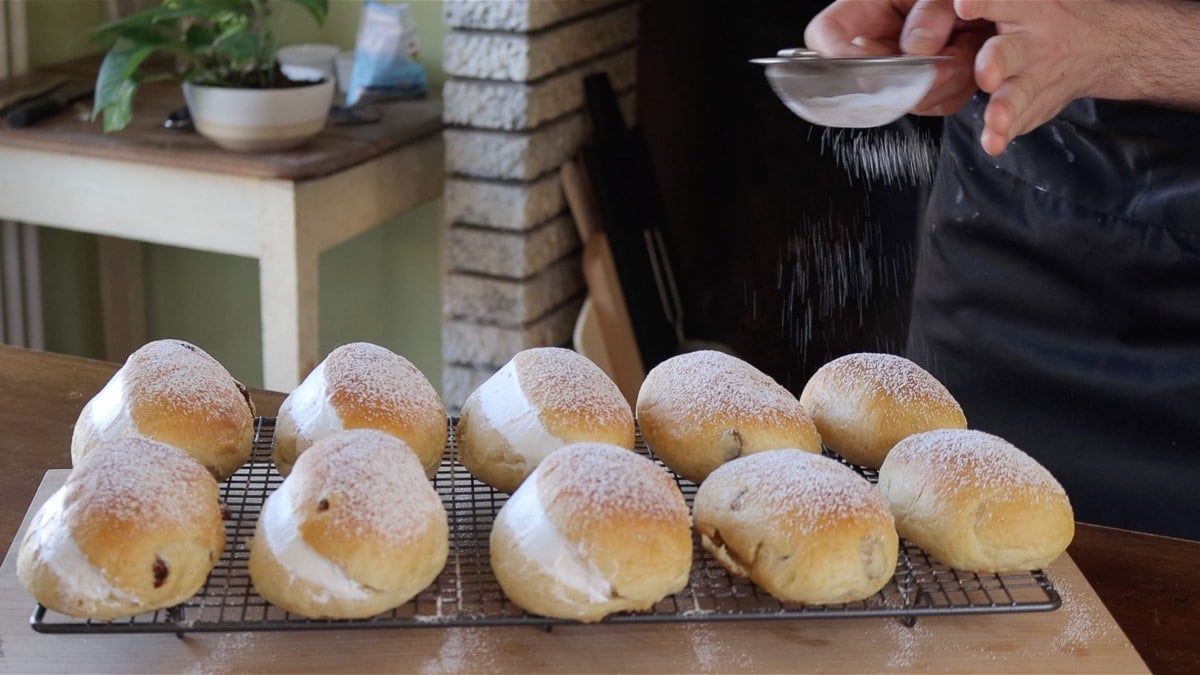 adding some powdered sugar on top