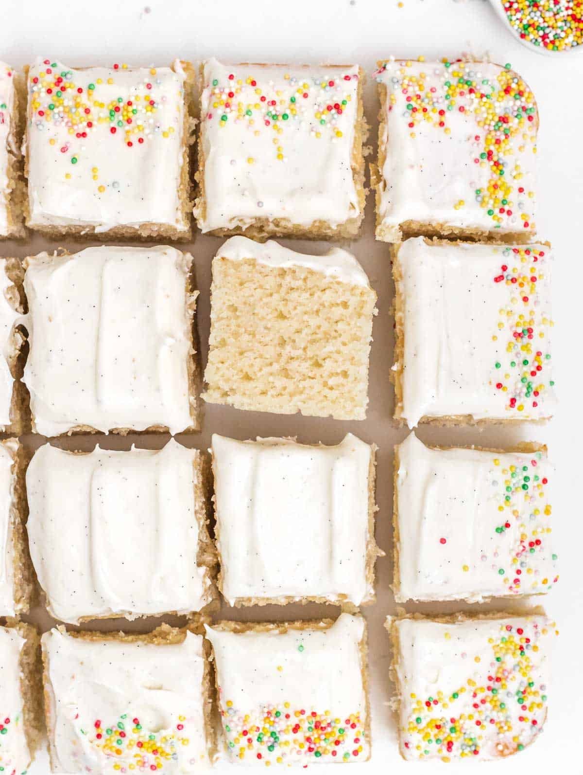 Vegan vanilla cake squares