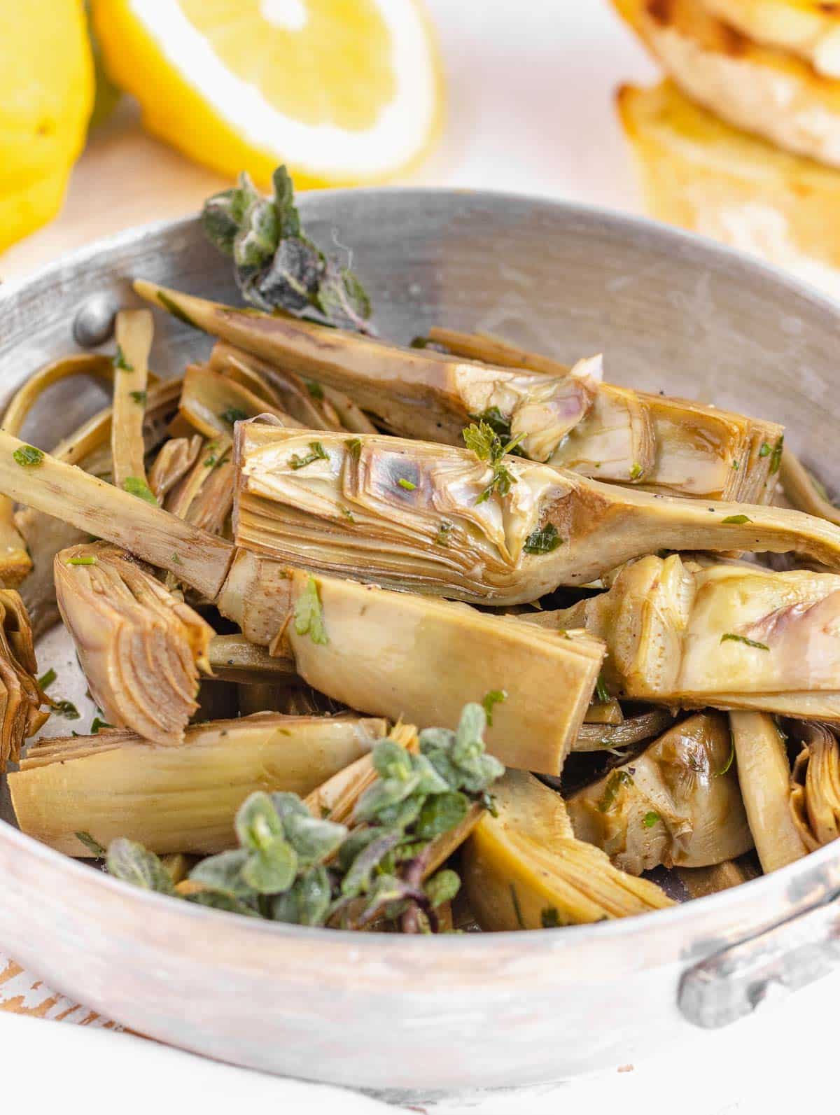 artichoke cooked on a pan