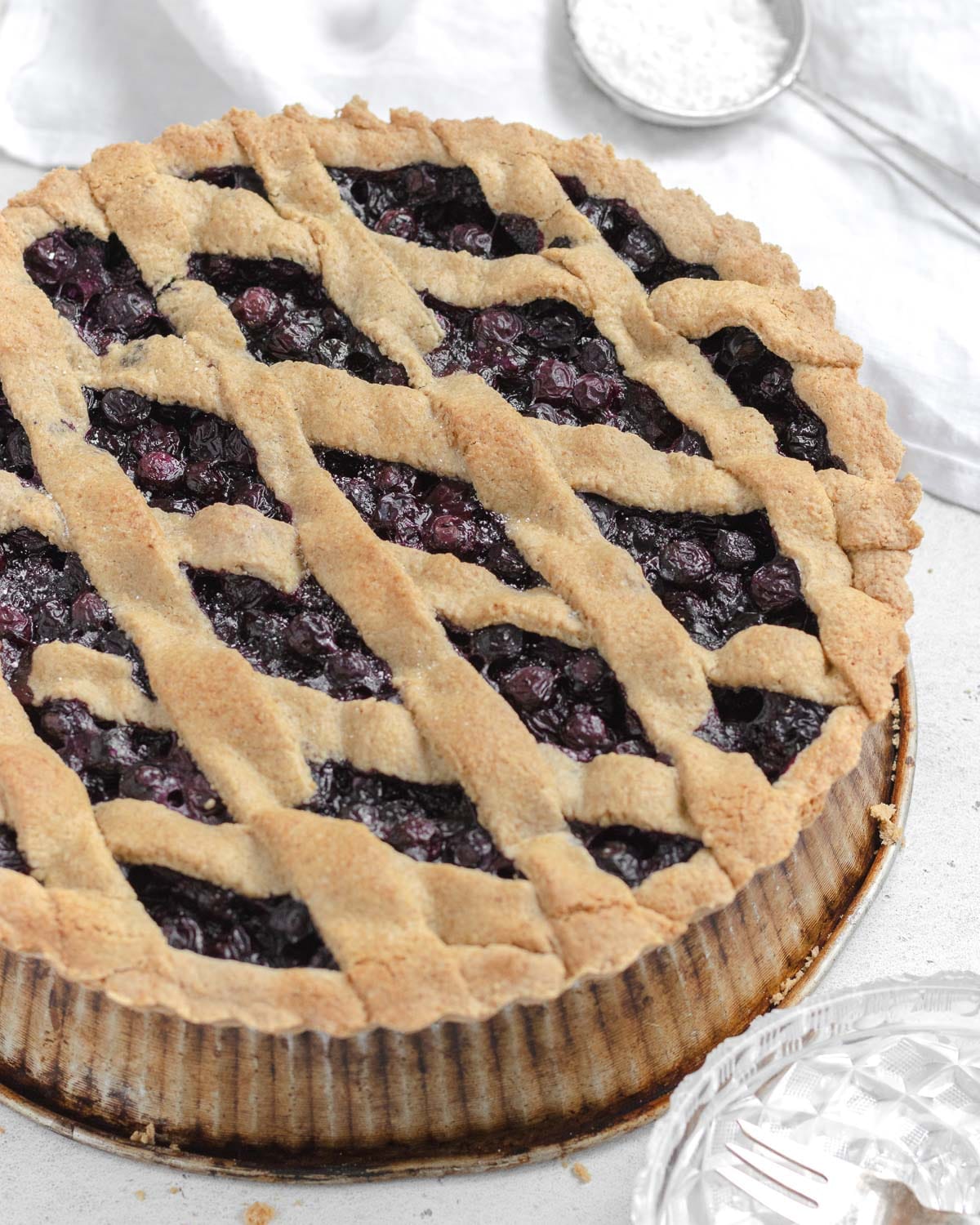 crostata vegana e crostata senza burro di mirtilli