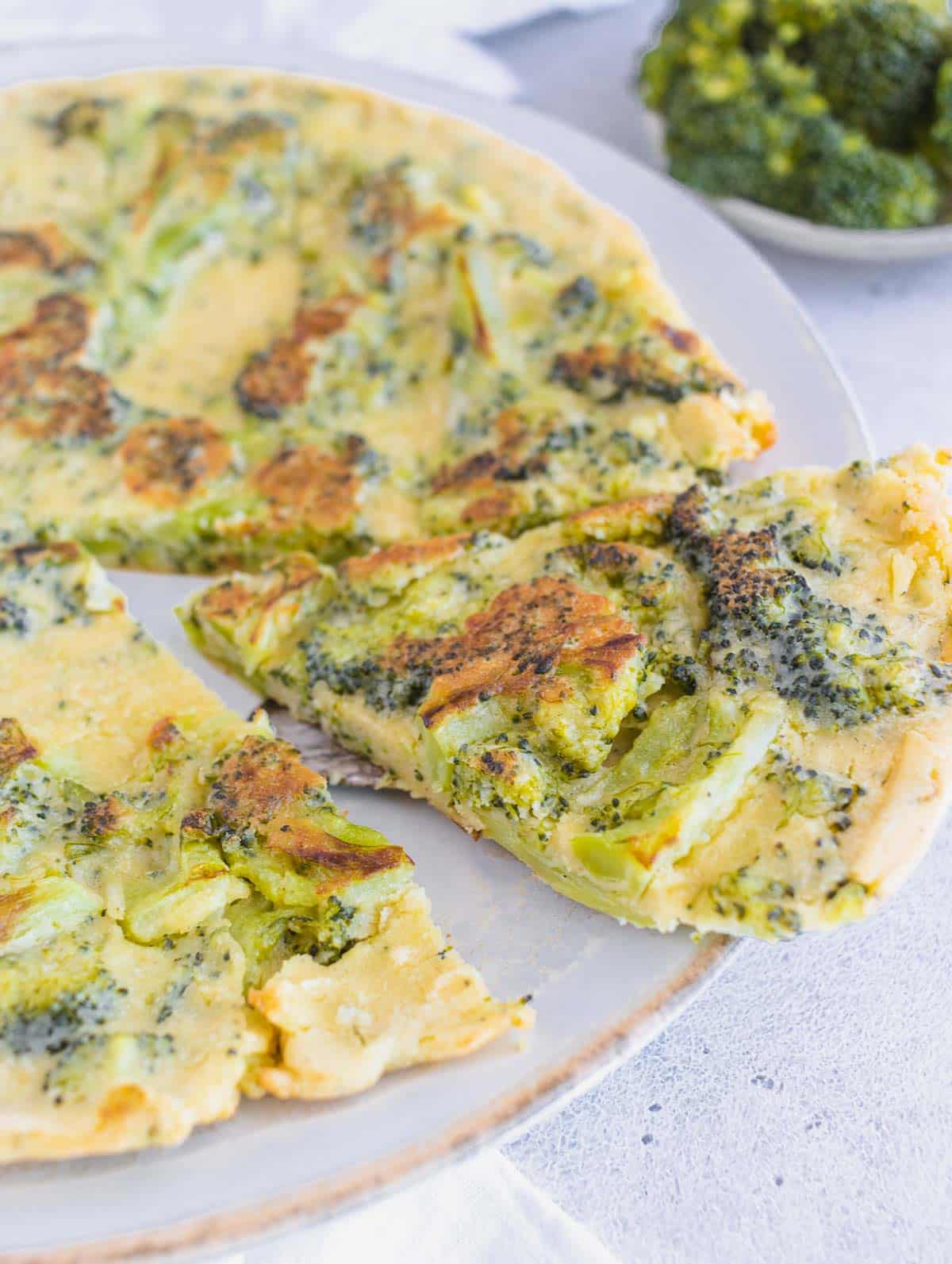 vegan frittata with broccoli