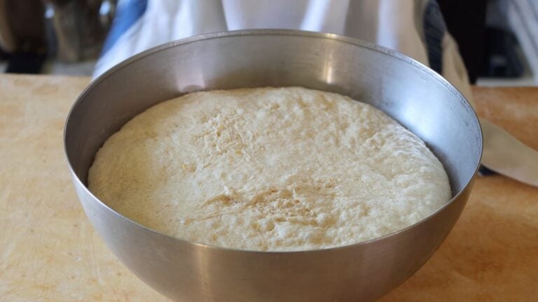 proofed dough for the brioche rolls with custard