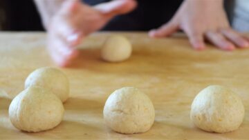 Rolling the dough into small balls