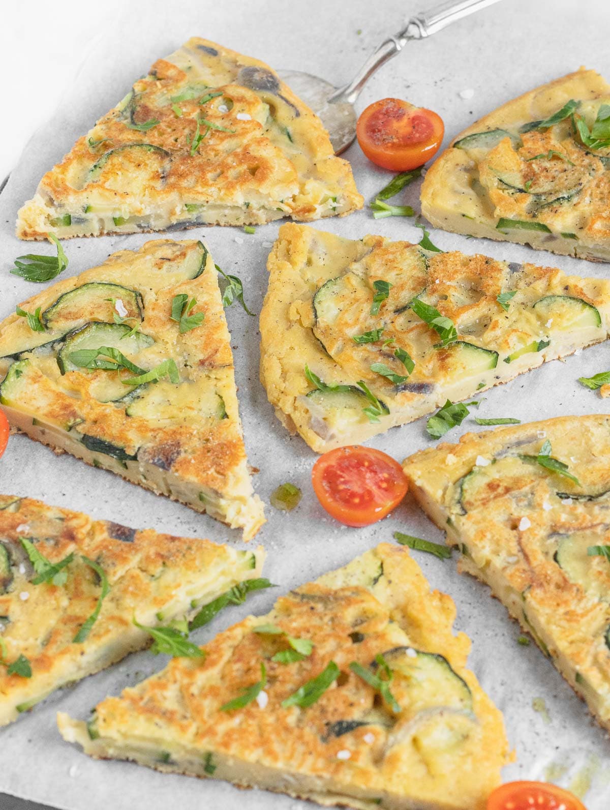 frittata senza uova a spicchi