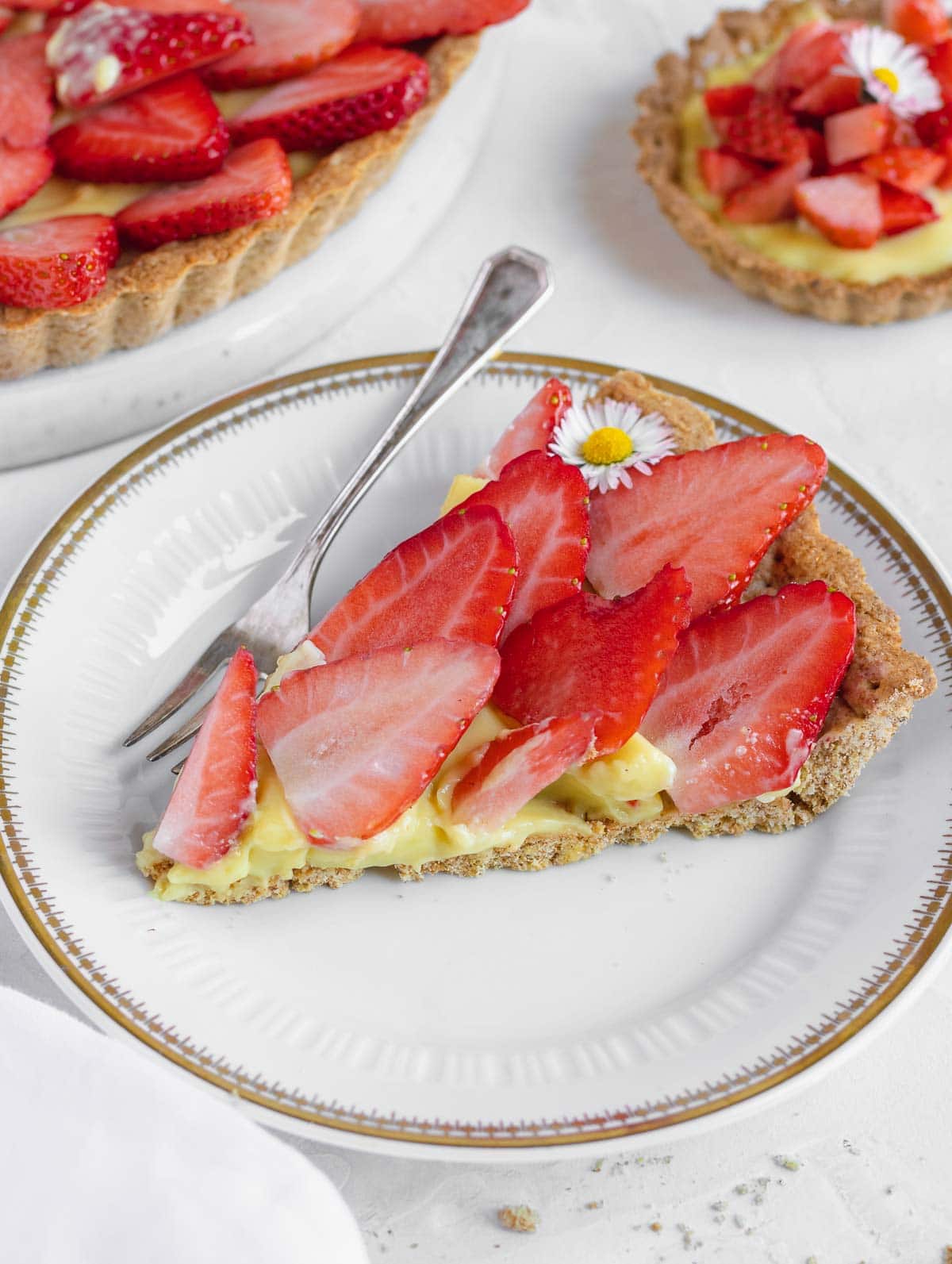 slice of vegan strawberry tart