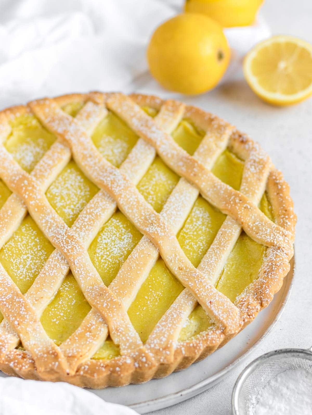 vegan lemon tart with soft crust