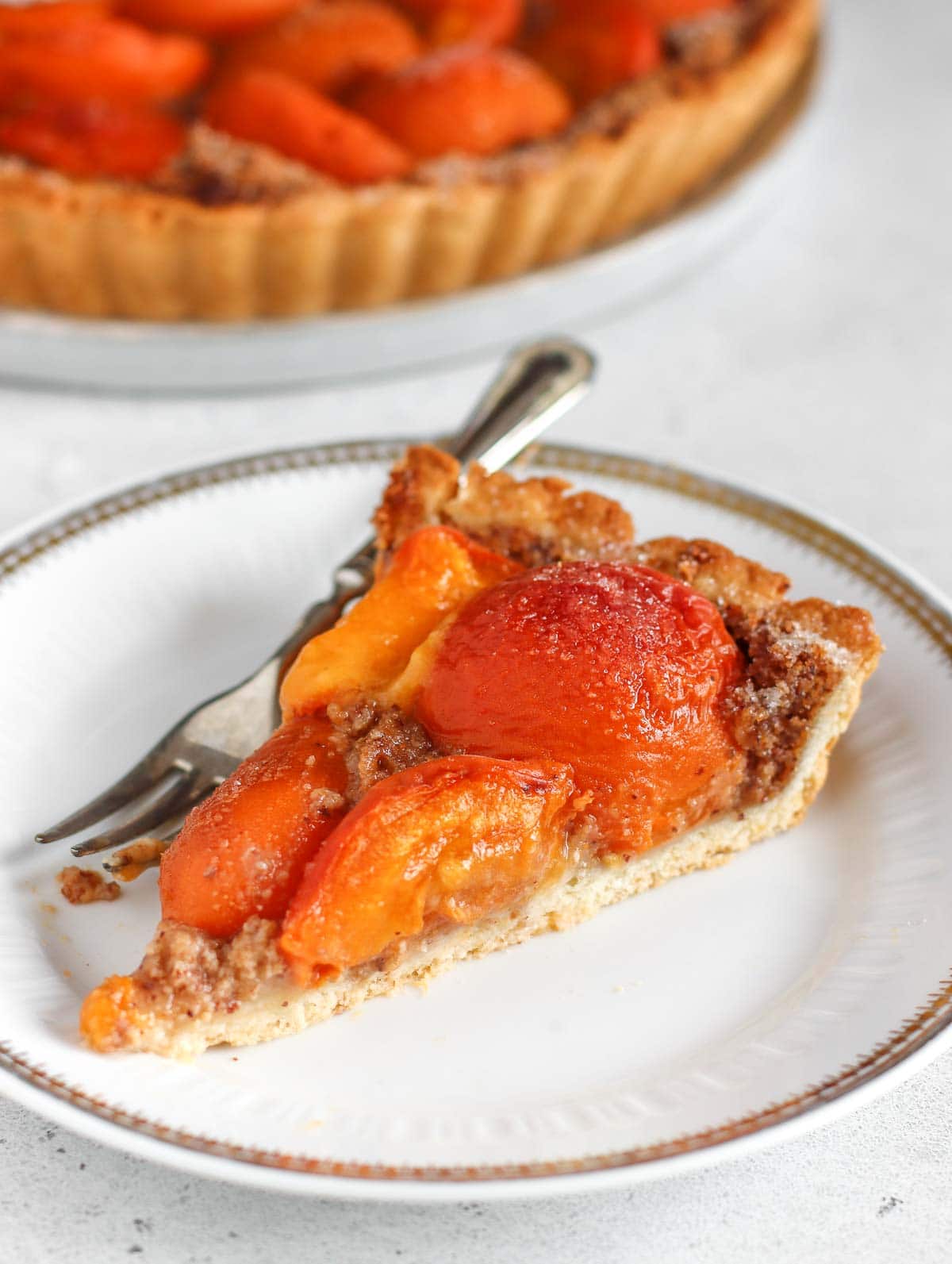 a slice of apricot tart