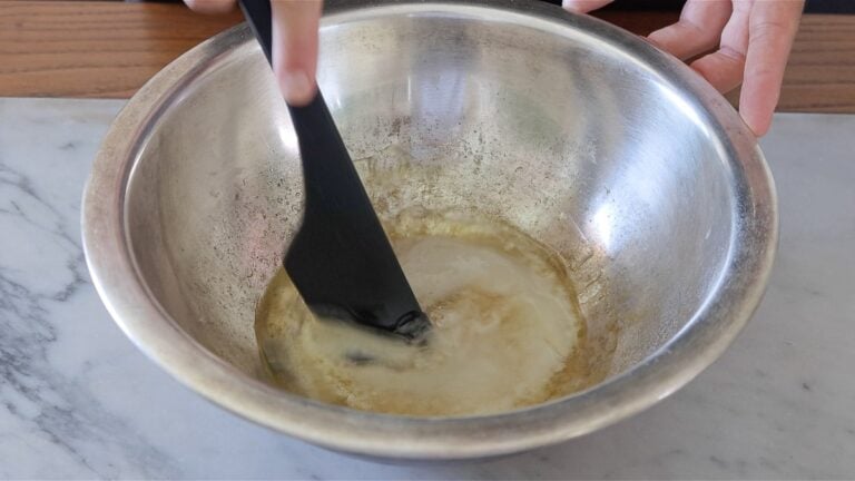 mixing the wet ingredients for fruit tart