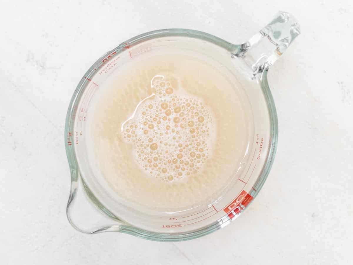yeast and water mixture