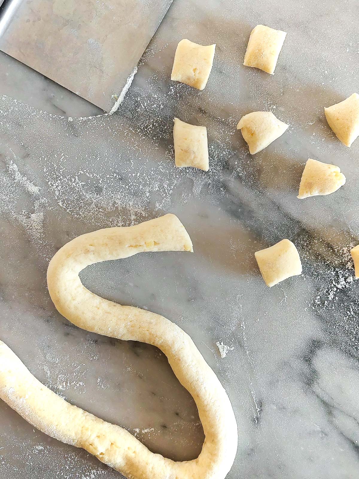 gnocchi dough rolled by hand