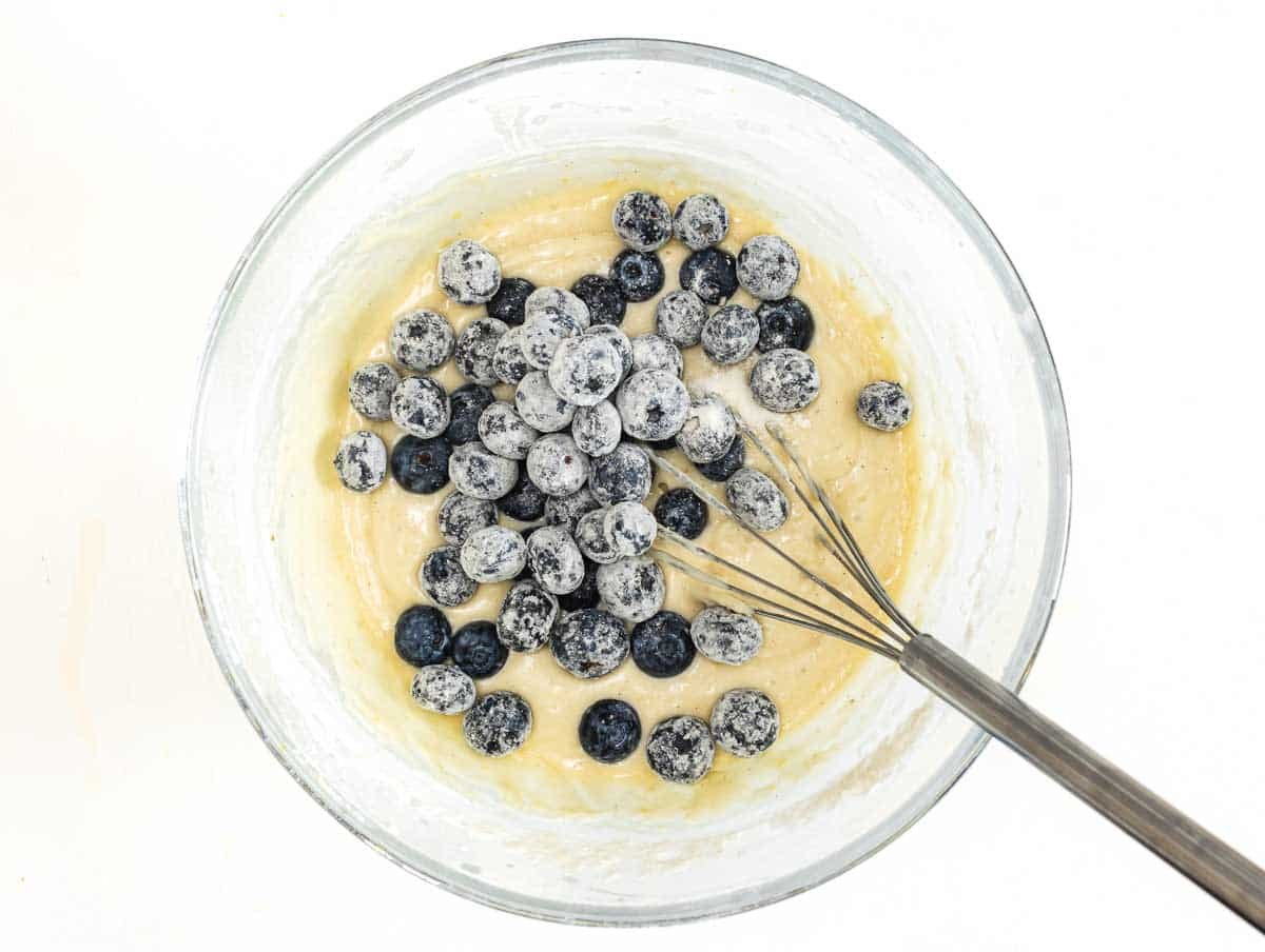 add blueberries to the batter