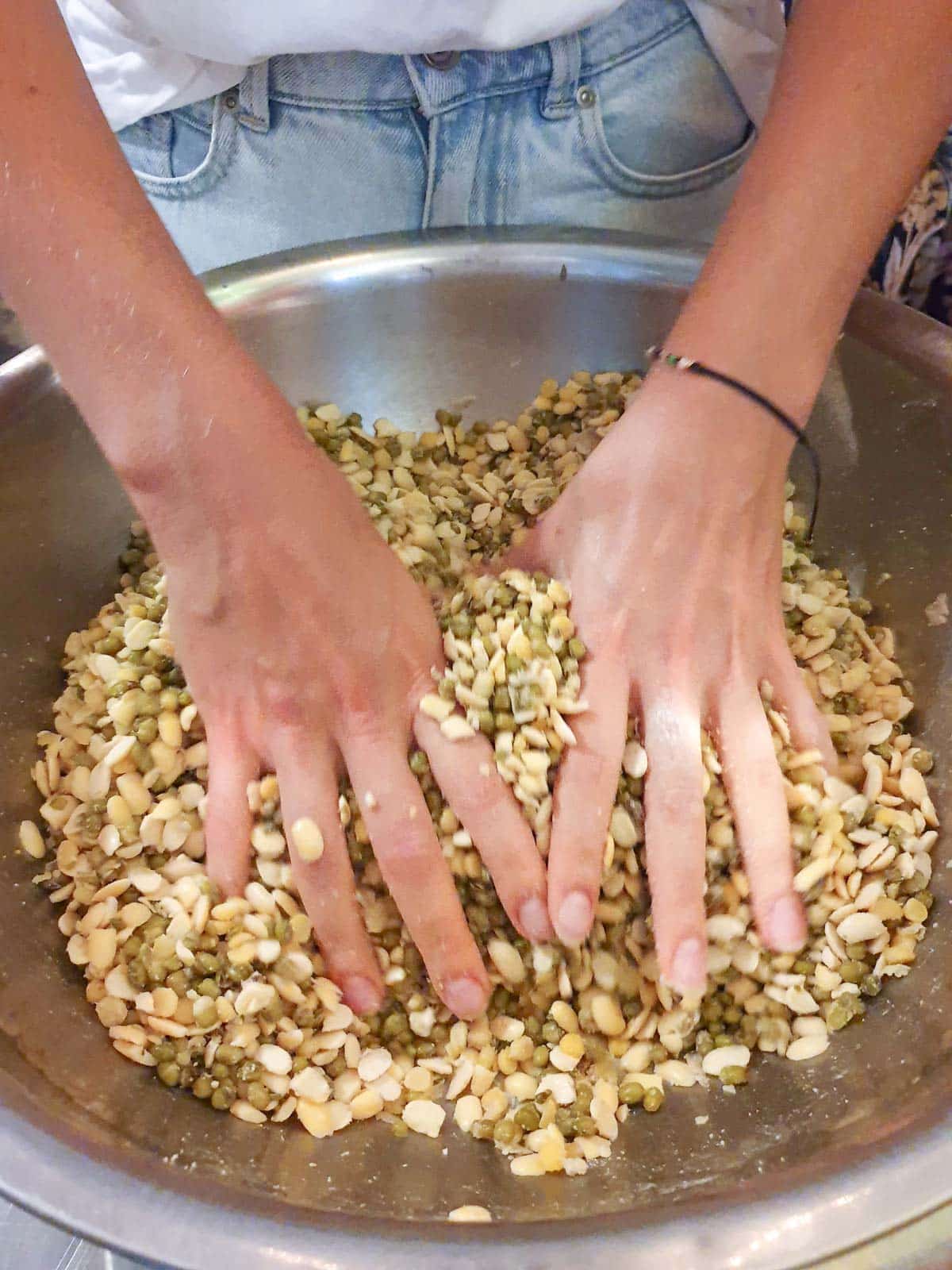 louise making tempeh in Malaysia