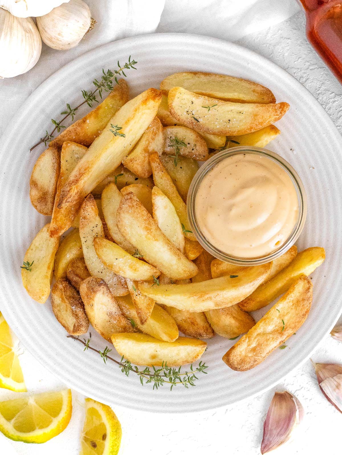 air fried potatoes with chipotle sauce