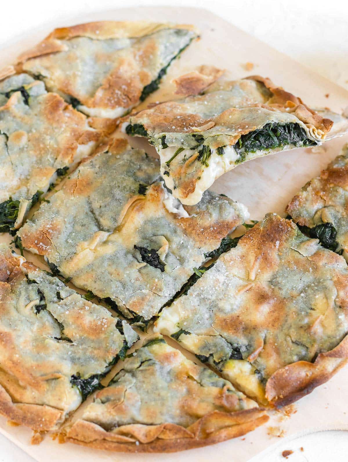 vegan cheese in focaccia with spinach