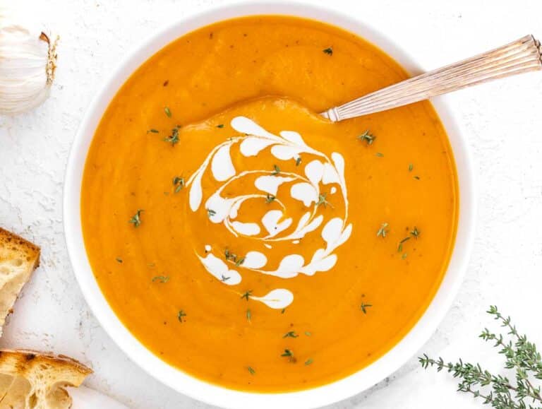 butternut squash soup with dairy-free cream