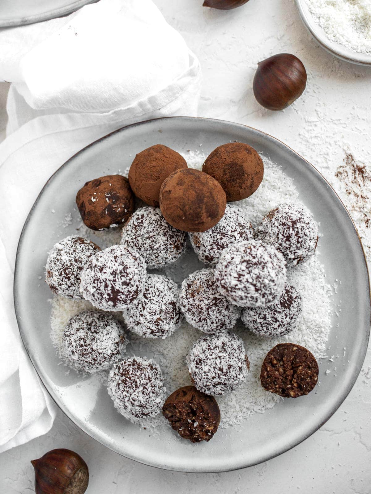 homemade chocolate and chestnuts truffles