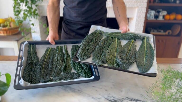 kale ready to be baked