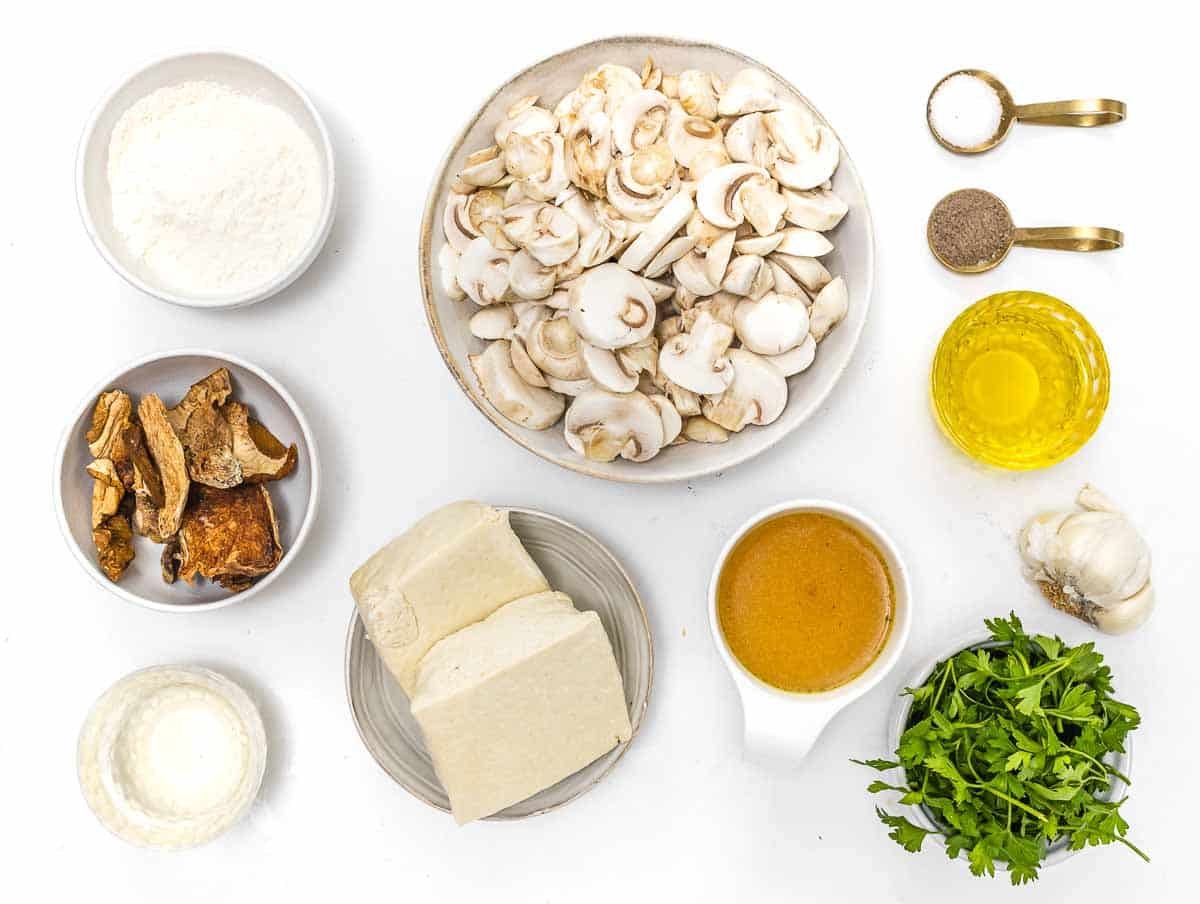 ingredients for tofu mushroom recipe