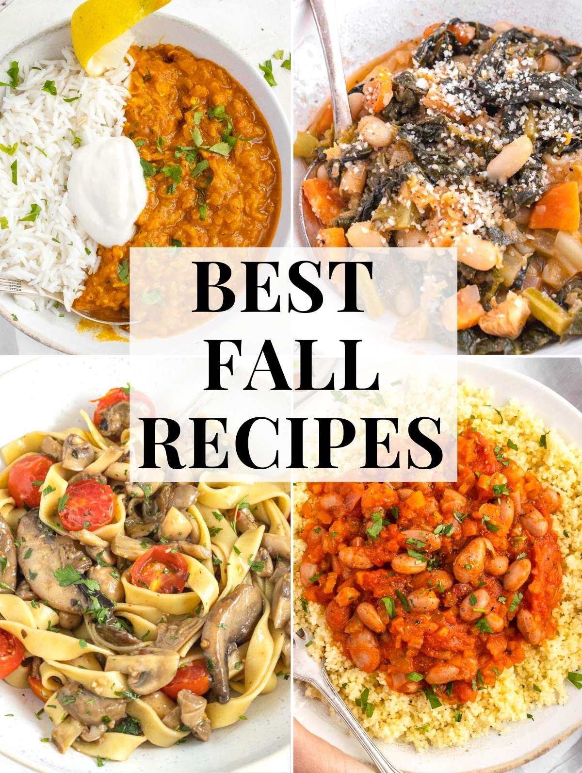 Best Fall recipes including soups, curry and pasta