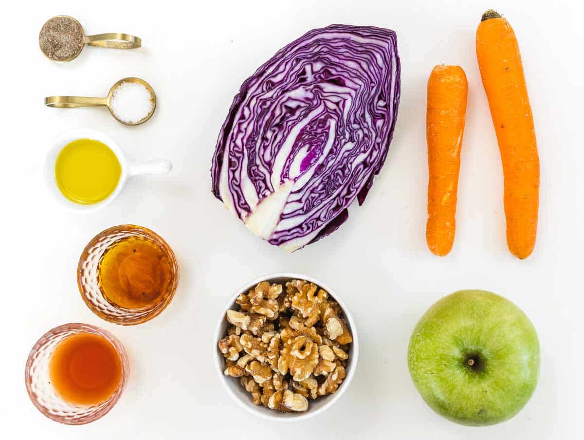 ingredients with cabbage and vegetables