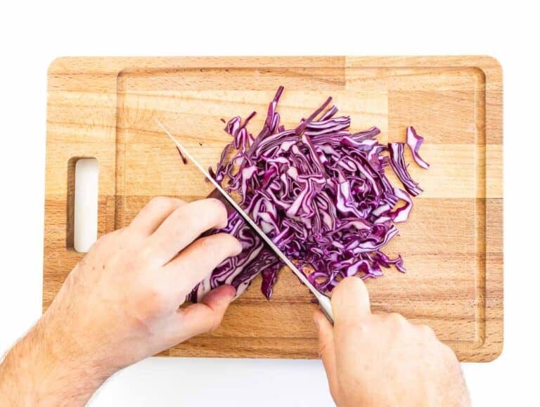 finely sliced red cabbage