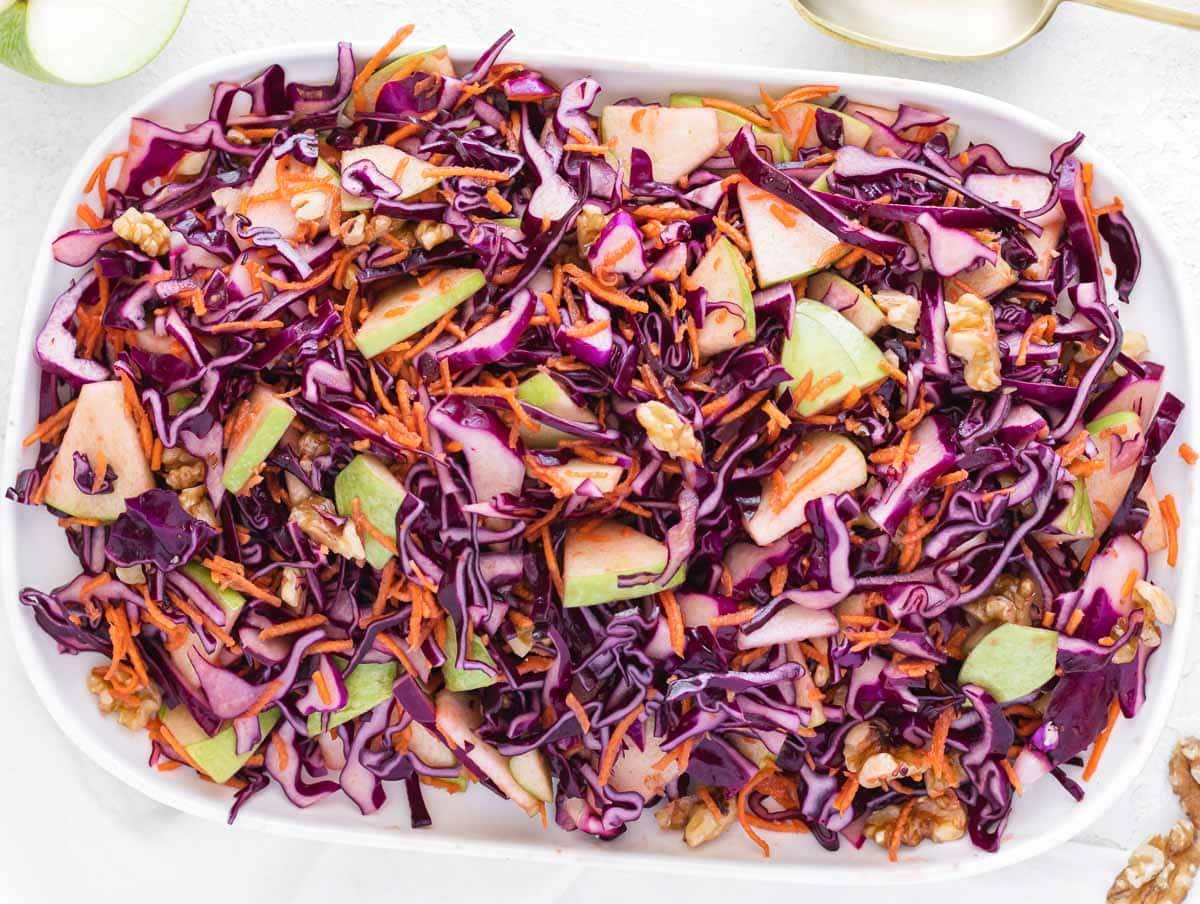 serve the cabbage slaw on a platter