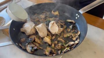 chopped mushrooms to a pan