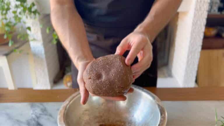 dough ball for chestnut pralines