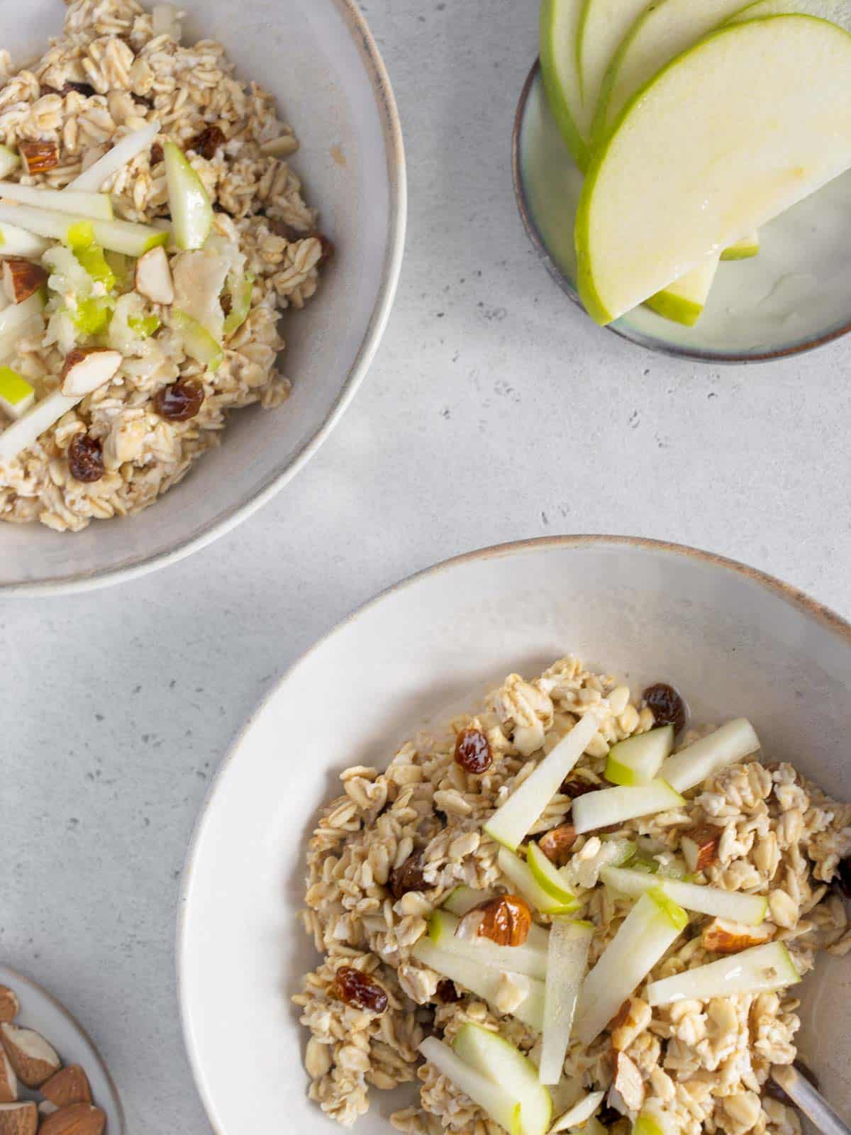 bircher muesli with apple and almonds