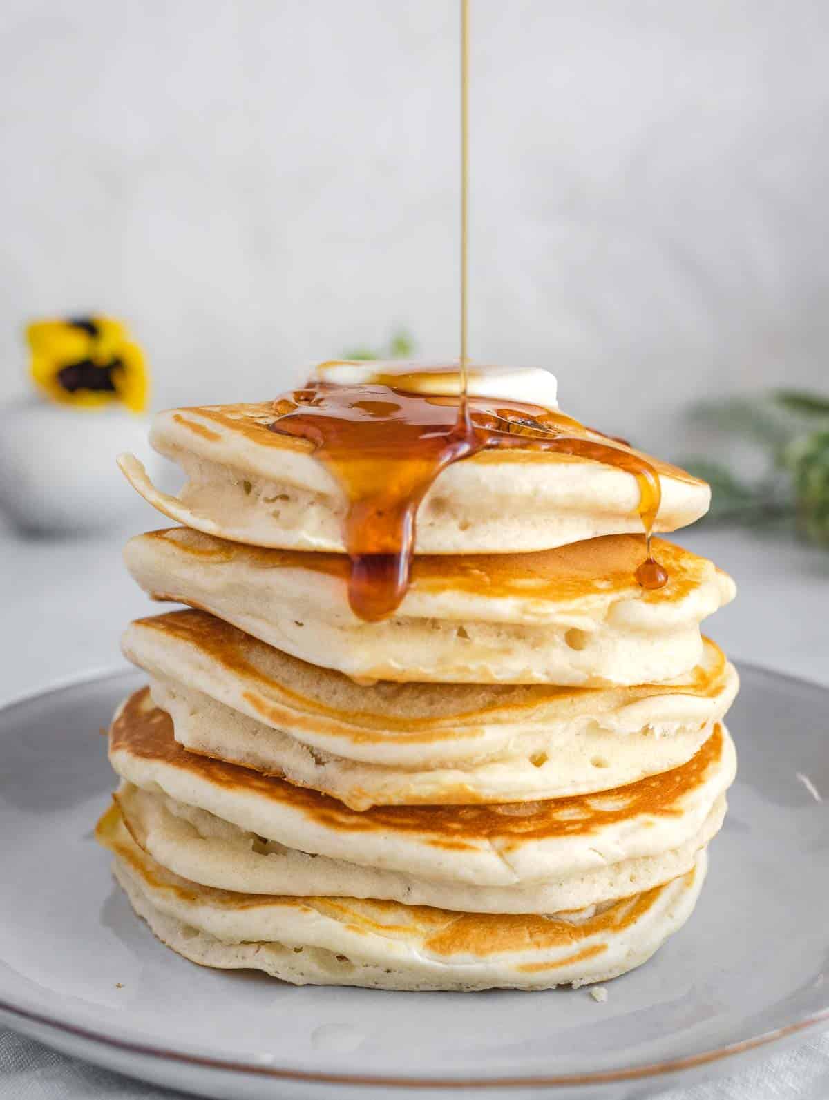 tall and fluffy vegan pancakes
