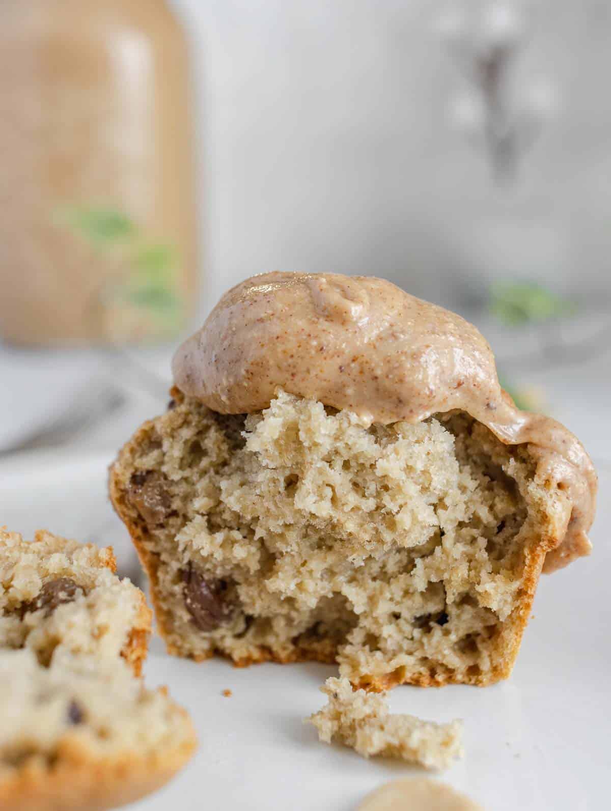 inside of muffin with oat flour