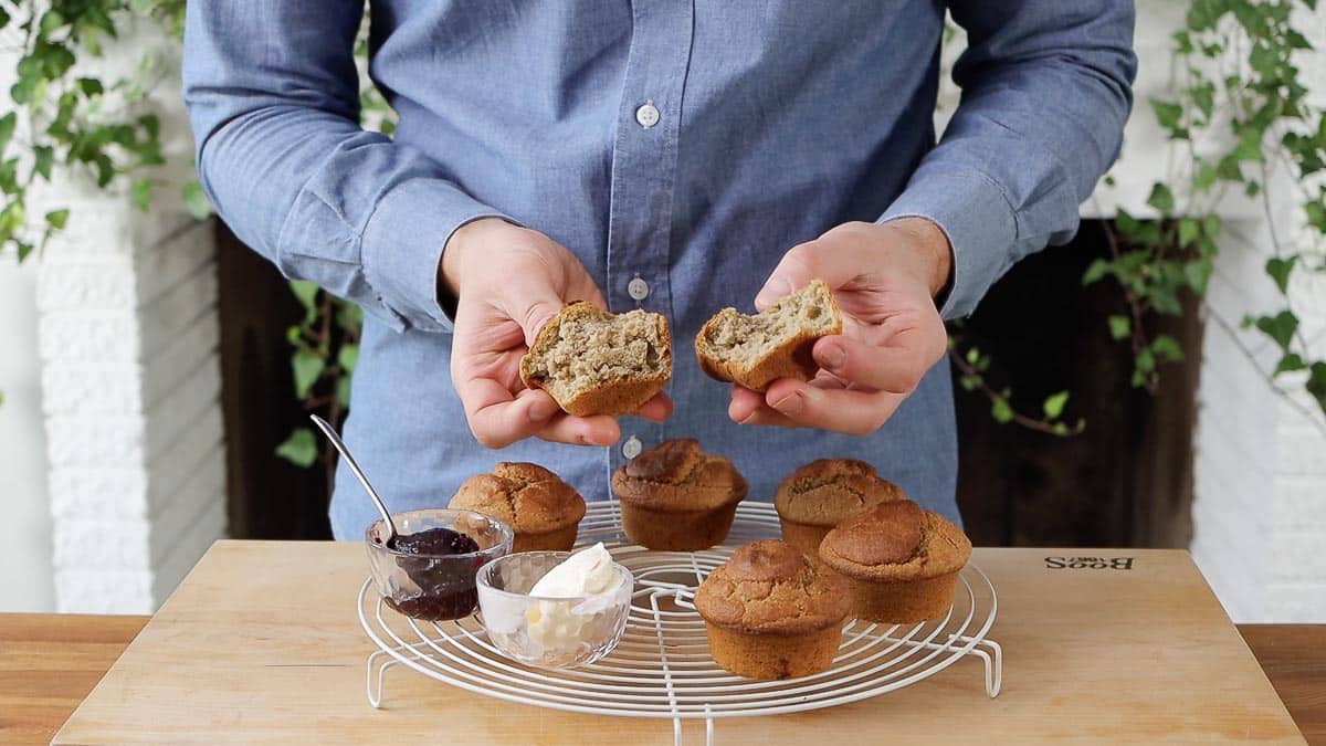 cooling the muffins on a rack