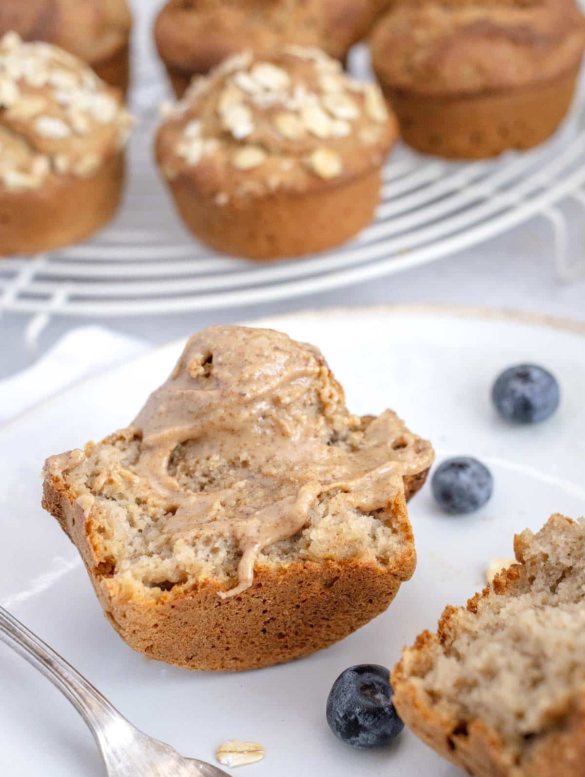 open muffin with oat flour 