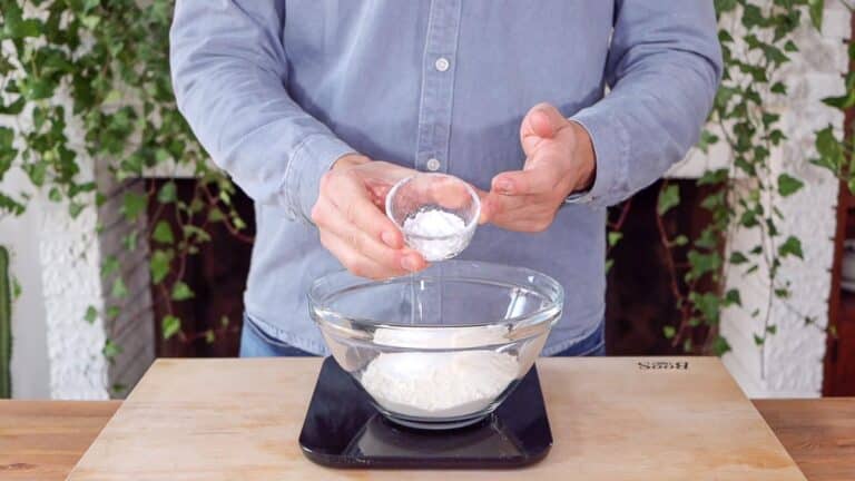 mixing the dry ingredients in a bowl
