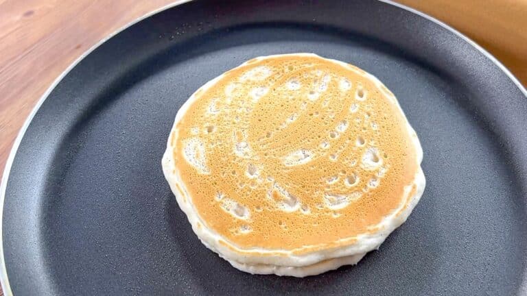 the pancake is golden brown