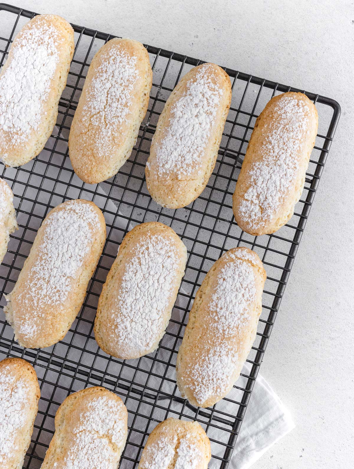 ladyfingers on a cooling rack