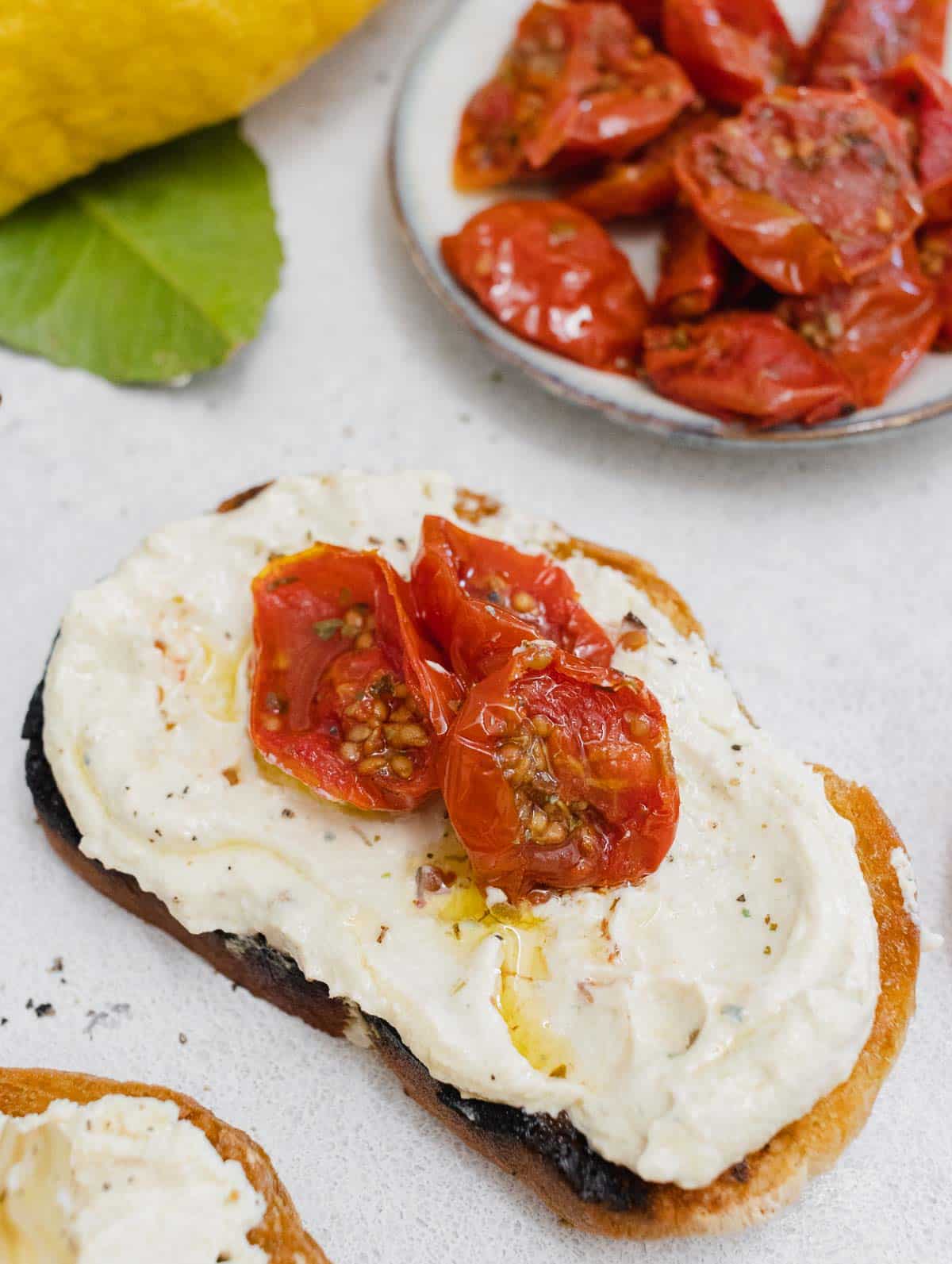 tofu cream cheese with tomato confit