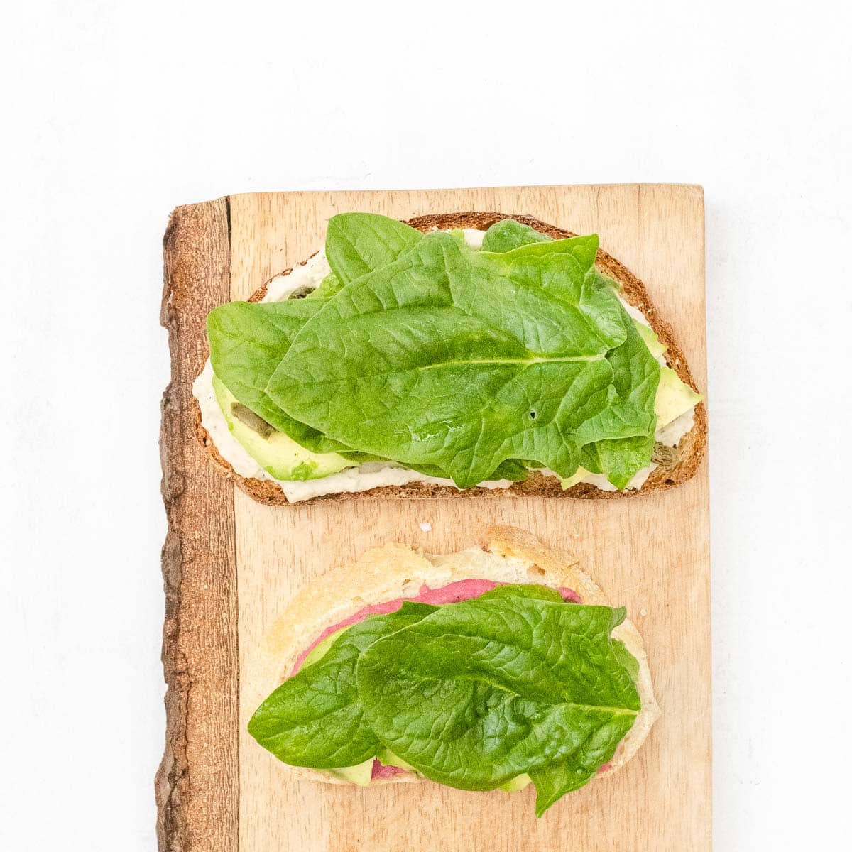foglie di spinaci nel panino