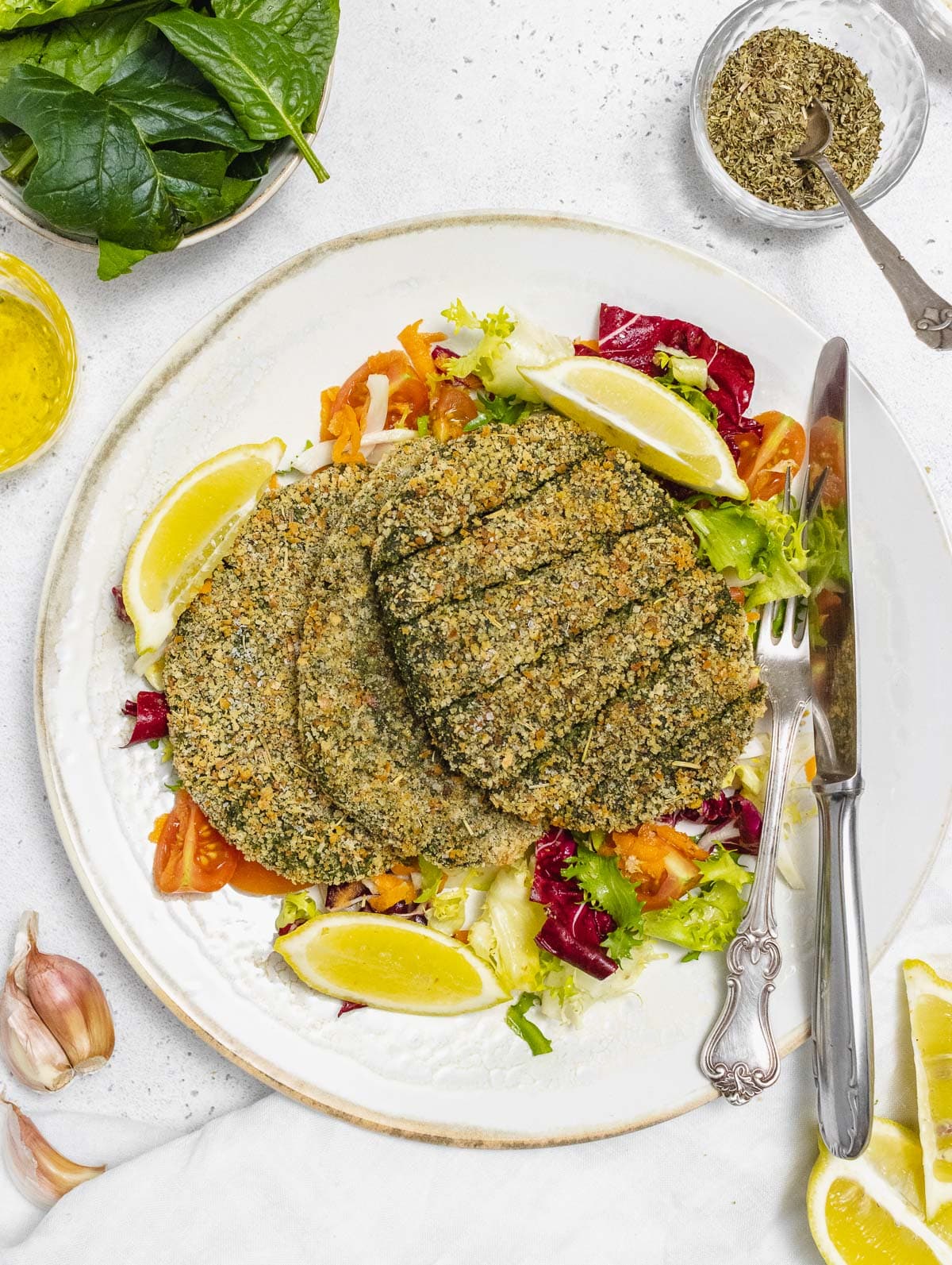 cotolette di tofu e spinaci