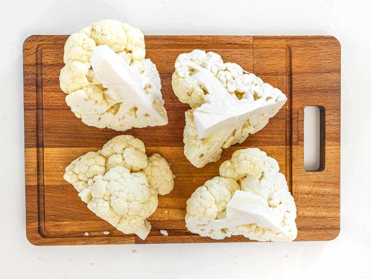 Cauliflower on a cutting board